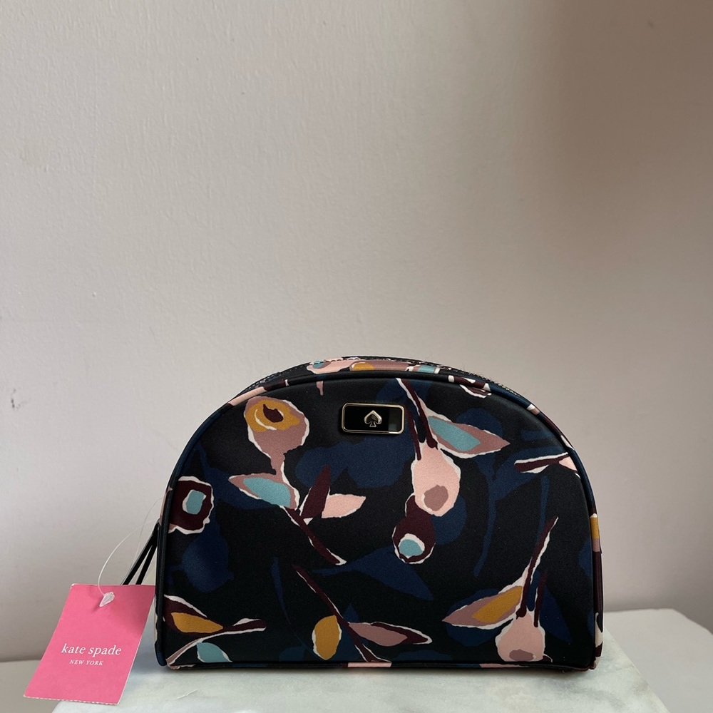 NWT Kate Spade dawn paper rose medium dome cosmetic case